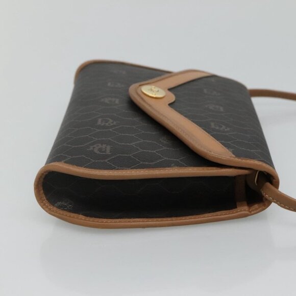 Christian Dior Honeycomb Canvas Shoulder Bag PVC Black - Picture 4 of 16